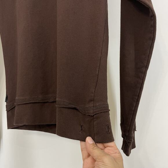 North Face Size Small Brown Flower Hoodie Women's Floral Embroidered Sweater - Picture 5 of 8